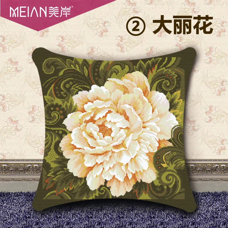 Coast a cross stitch pillow for the new living room sofa cushions precise printing 3D cross stitch pillow pillow set