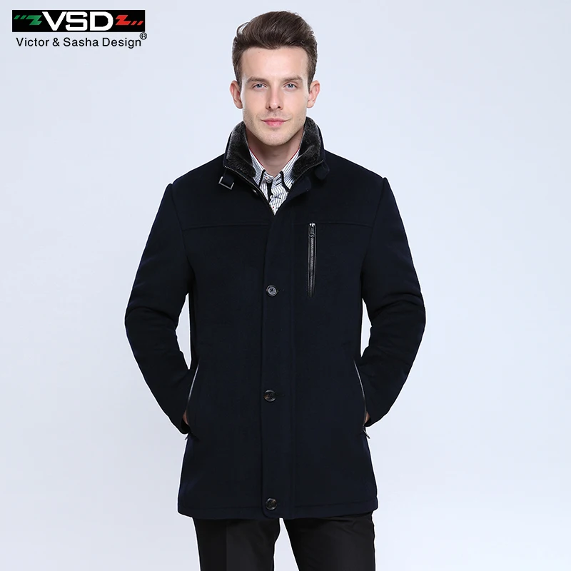 Wool Blends Suit Design Woolen Men's Casual Trench Overcoat Design Slim FitSingle Breasted 