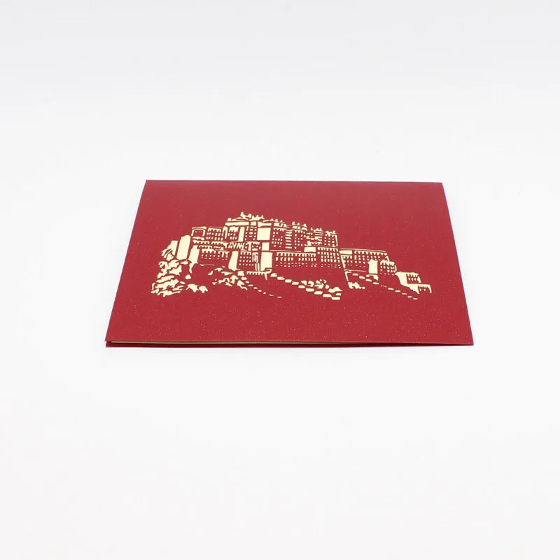  3D Laser Cut Handmade Carving China Tibet Potala Palace Paper Invitation Greeting Cards PostCard Cr - 32793410939