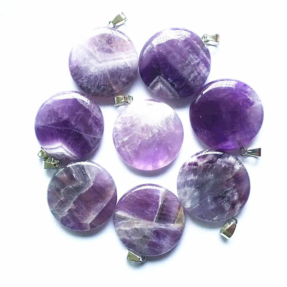 Hot Sale! High Quality Fashion Natural Stone Pendants Necklaces Purple