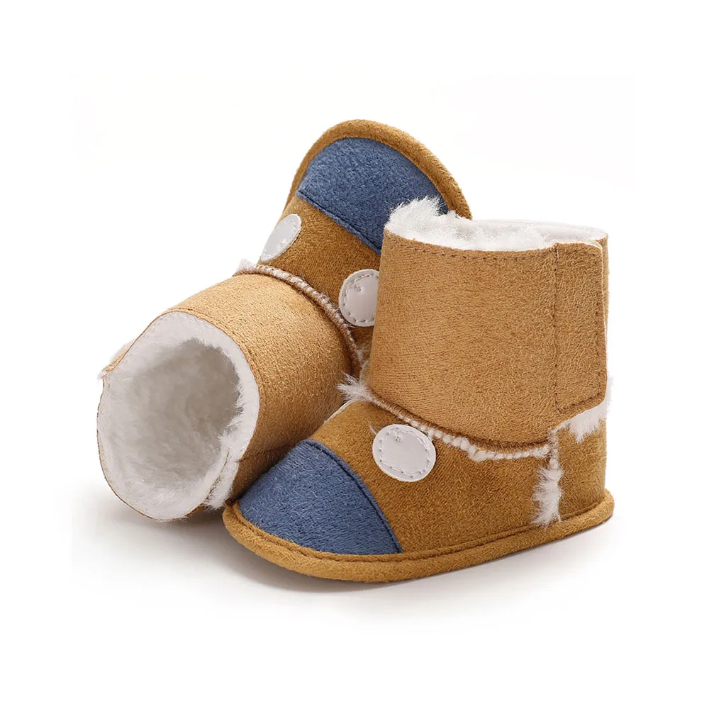 Новорожденных зимние для маленьких мальчиков девочек пинетки Тапочки детские мягкие Нескользящие Зимние 0-18 M Детские Сапоги Теплая обувь