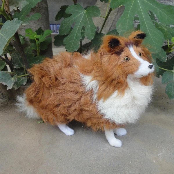 

lovely simulation shepherd dog toy cute standing curly shepherd dog doll gift about 37x11x23cm