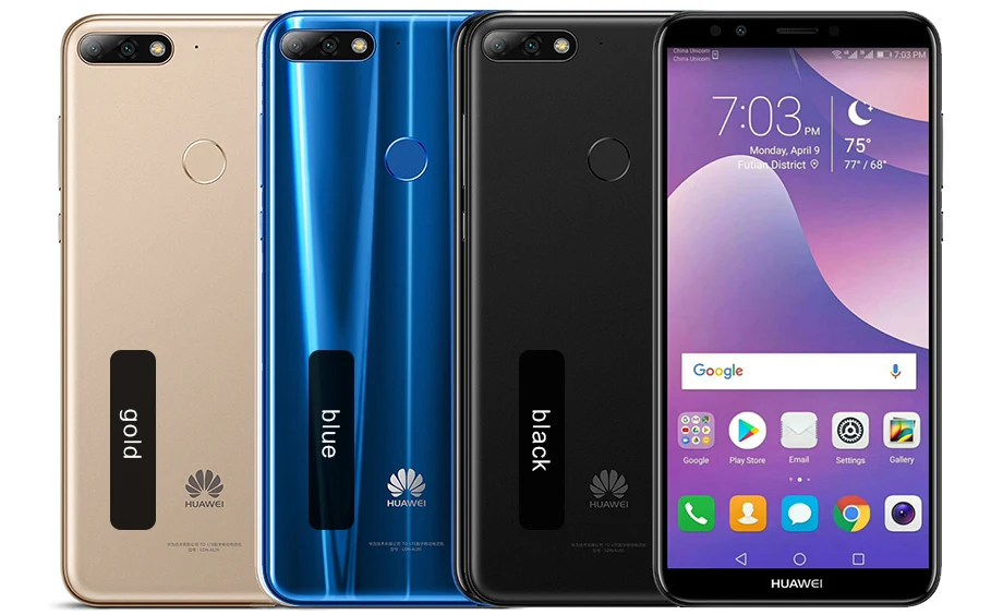 Global ROM huawei Y7 Prime 2018 Face ID 5,99 ''Android 8,0 смартфон с 3g Оперативная память 32G ROM Восьмиядерный Snapdragon 430 две задних камеры