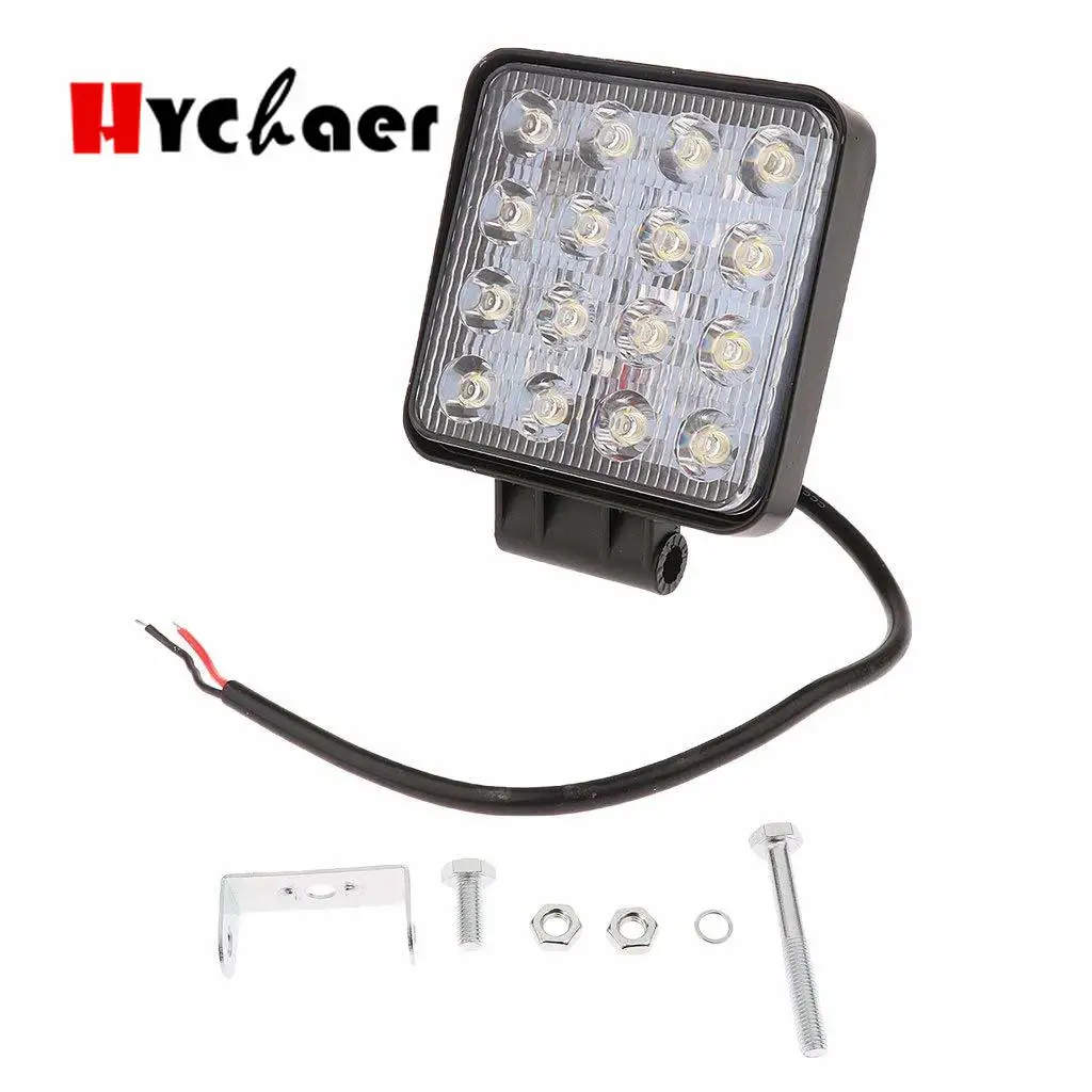 

2pcs 48W LED Car Lights Square Shape Cool White LED Work Lights Spot Beam 16 LEDS Offboard Boat Car Lights 10-30V Wholesale