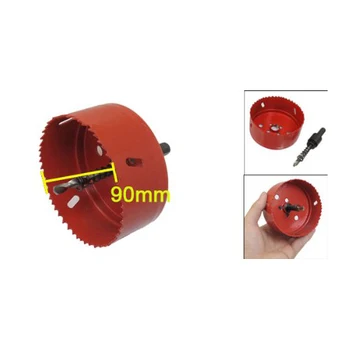 

10mm e Shank Twist Drilling Bit 90mm Diameter Hole Saw Red