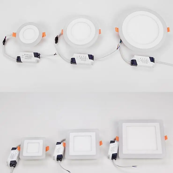 

Led Panel Downlight 6w 9w 16w Round/Square 3 three model led Ceiling Recessed panel Light AC85-265V Painel lamp CE ROHS