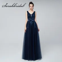 Длинные вечерние платья сексуальные v-образным вырезом кружевные апликации из тюля вышитое бисером, в пол Свадебные платья Выпускные вечерние платья CC242