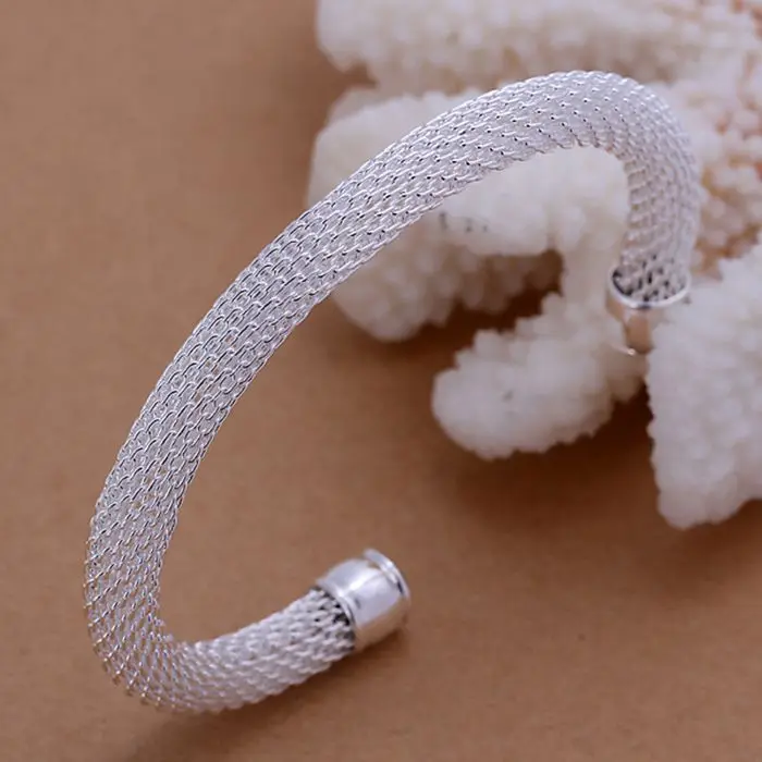 

2015 New 925 jewelry silver plated Fashion Jewelry Simple Web bracelets&bangle,Wholesale jewelry SMTB040