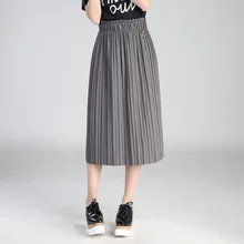 Весенняя Новинка женские длинные раздел плиссе половина юбка длинная юбка высокой талией Big swing солнце юбка