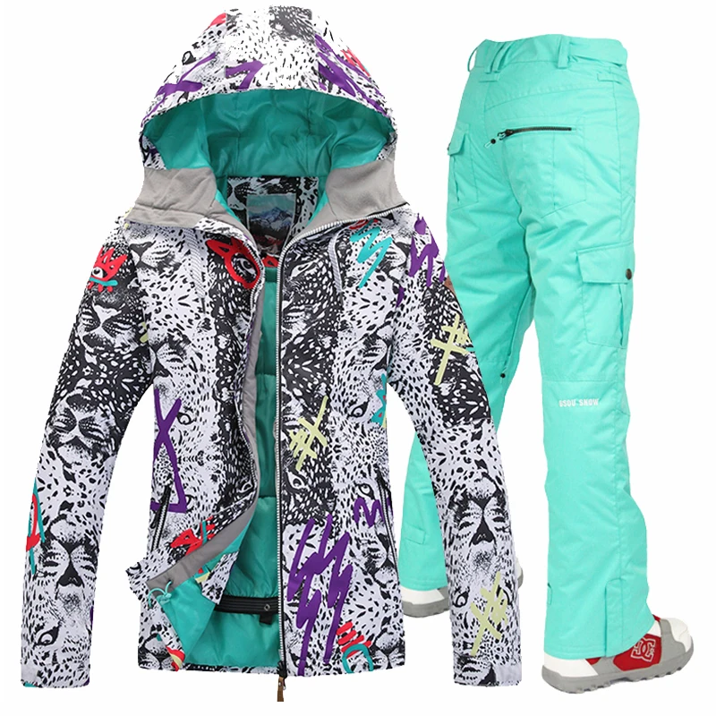 Dámská lyžařská bunda / kalhoty / obleky pro volný čas 2018 dámská lyžařská bunda / kalhoty / obleky zimní outdoor vodotěsný prodyšný snowboard snowboardový set