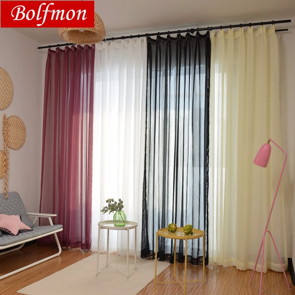 tela de velo europeo beige para cortinas tul liso transparente para dormitorio tratamiento de ventana decoracion de cortafuegos 4 colores