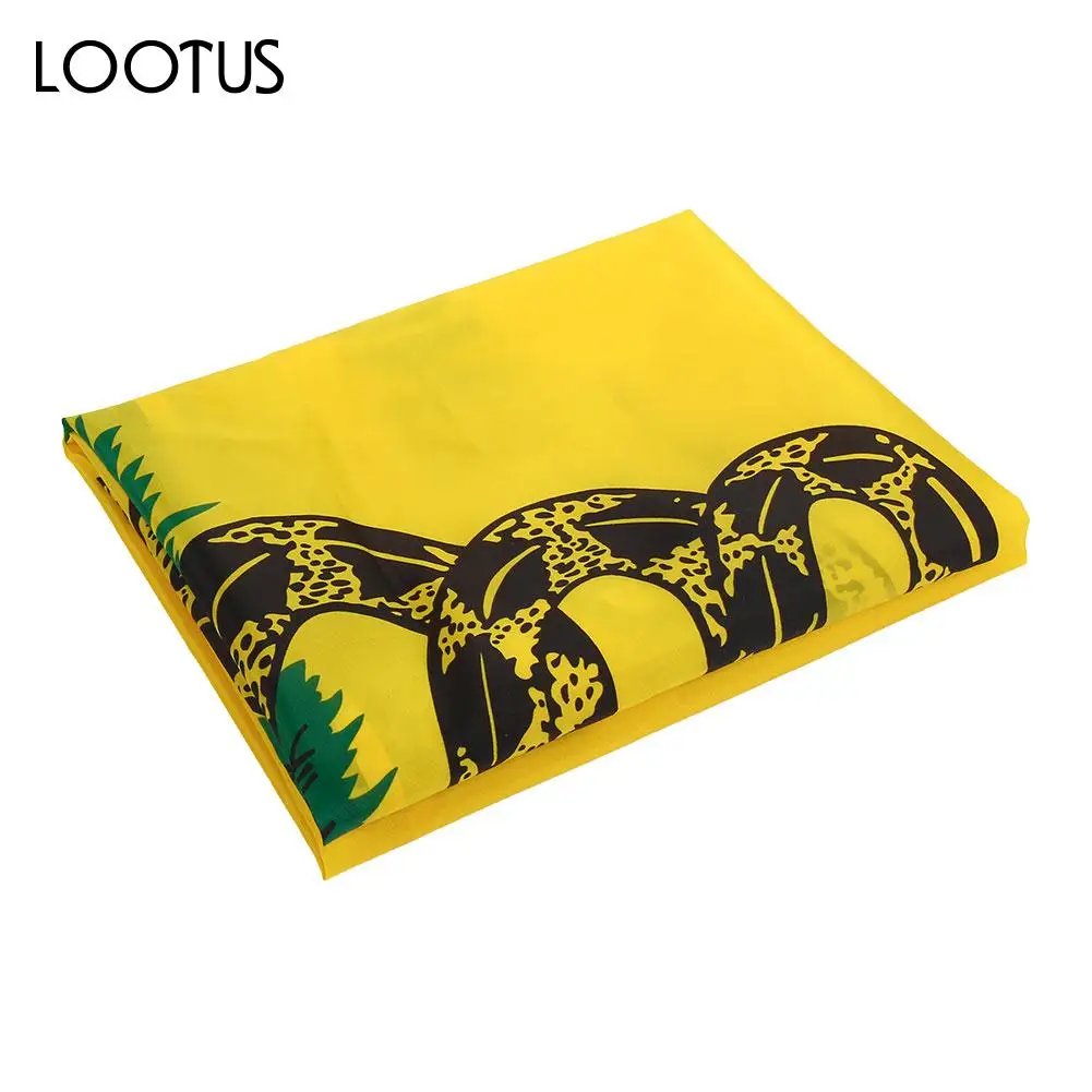 

90x150CM/3x5FT Gadsden Tea Party Rattlesnake DONT TREAD ON ME Yellow Flag Banner