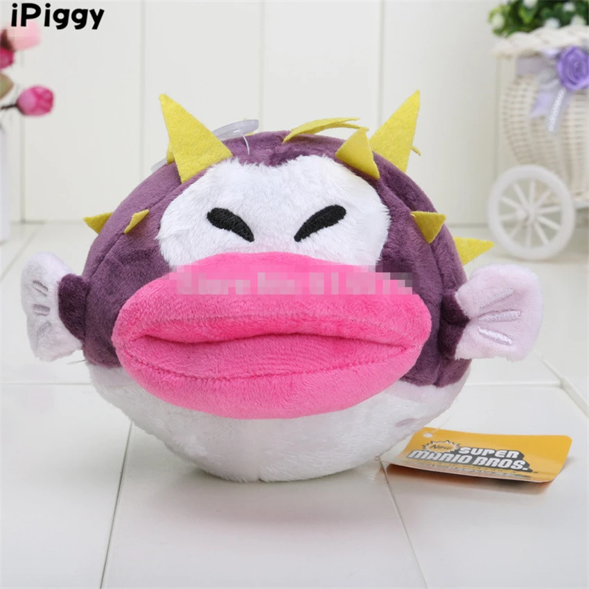 Super Mario Bro Plush Toy Supermario puffer fish Soft Stuffed Doll 15cm
