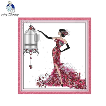 

Joy Sunday Cage of Grace Count Cross Stitch 11CT14CT Cross Stitch Chinese Cross Stitch Kit for Embroidery Home Decor Needlework