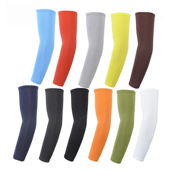 

1Pair Solid Color Elastic Arm Sleeves Cover UV Sleeve Sun Protection Outdoor Sports Arm Warmer Breathable Stretchy Summer Cuffs