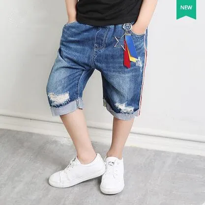 Kids 2017 New 2-11T Boys Girl Blue Ripped Jeans Boys Trousers Baby Girls Pants Casual Classic Children Fashion Hole Denim Jeans