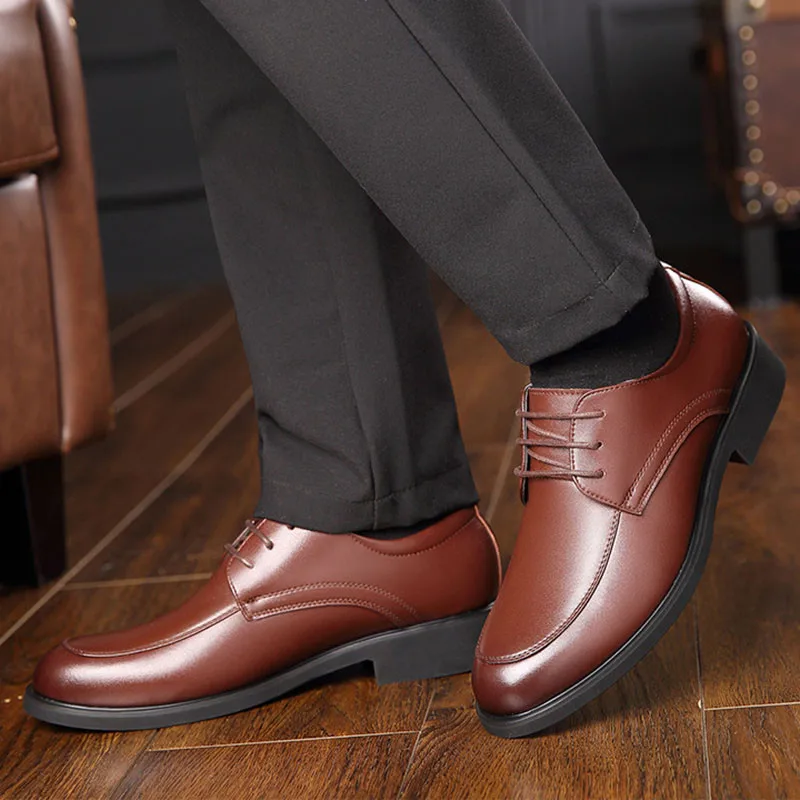per Italian Oxfords ufficio abito Uomo di Shoes Leather marrone oxford morbido la confortevole Men Merkmak Luxury festa nero pizzo Meeting vestito per nozze wC0q4g