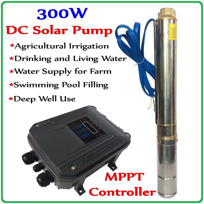 FREE PUMP CONTROLLER ! 300W DC 48V Brushless high speed SOLAR WATER PUMP max flow 3T/h