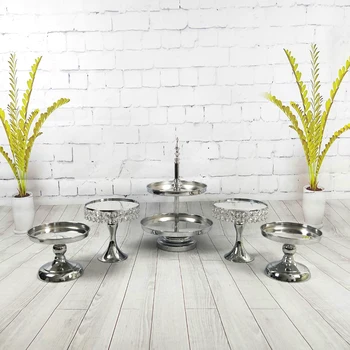

1pcs-5pcs Wedding Decoration1, 2 or 3 Tier Cupcake Display Metal Gold Silver Mirror Cake Stand