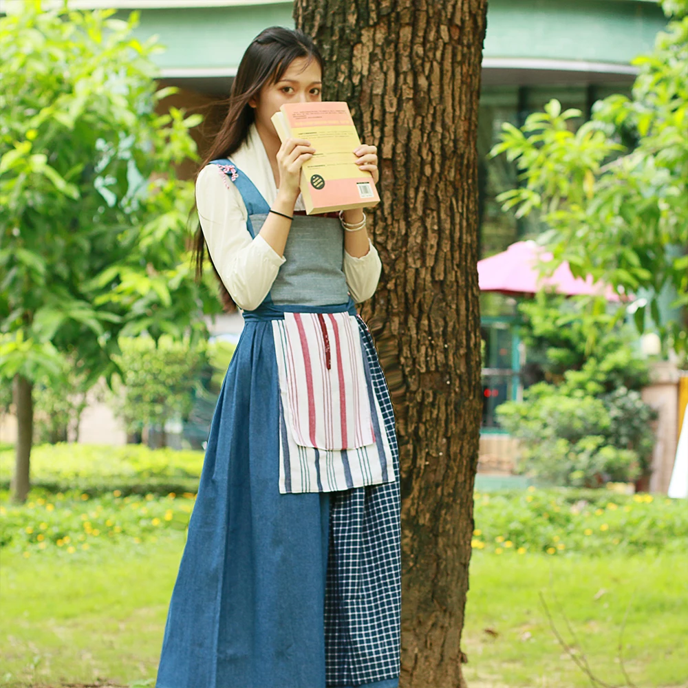 2017 Movie Beauty And The Beast Dress Maid Belle Costume Cosplay Dresses Women Adult Halloween Party