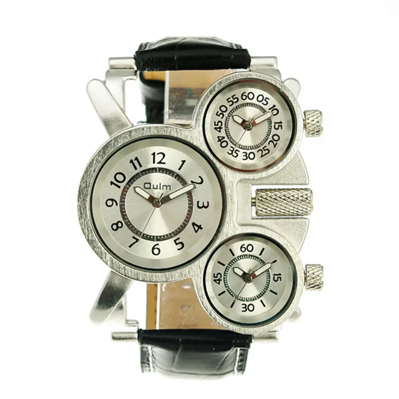 Prix pour Nouvelle mode oulm Marque cool 1167 bracelet en cuir hommes de haute qualité militaire armée 3 time zone sport en plein air poignet quartz Hommes montres Prix pour Nouvelle mode oulm Marque cool 1167 bracelet en cuir hommes de haute qualité militaire armée 3 time zone sport en plein air poignet quartz Hommes montres