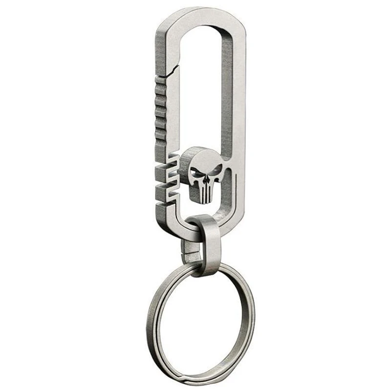 

Titanium Keychain New Skull Key Ring Men'S Waist Hanging Outdoor Carabiner