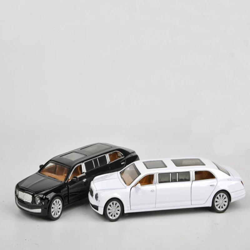 1/28 соотношение игрушечный автомобиль детская игрушка литой Bentley Расширенный седан модель оттягивающийся звук и светильник игрушечный автомобиль