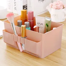 1 Pcs Colorful Makeup Organizer Multi-grid Plastic Cosmetic Storage Box Office Desktop Debris Finishing Organizador Box
