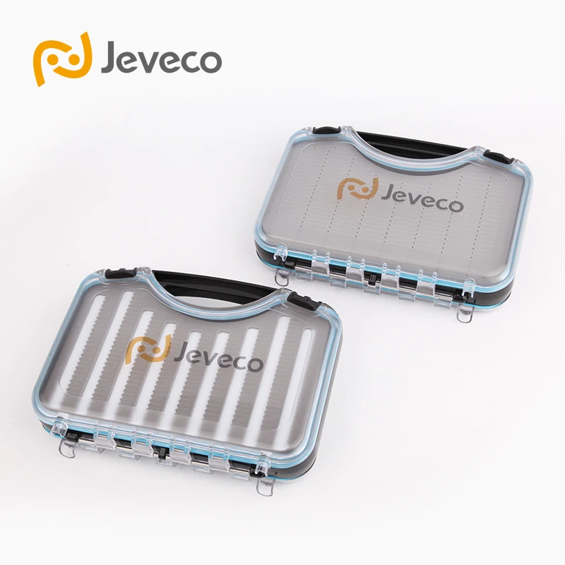 Jeveco бренд JFB-002, 282*216*66 мм пластиковый водонепроницаемый двухсторонний чехол, водонепроницаемый кейс для рыбалки внутри, коробка для ловли нахлыстом, чехол для рыболовных снастей