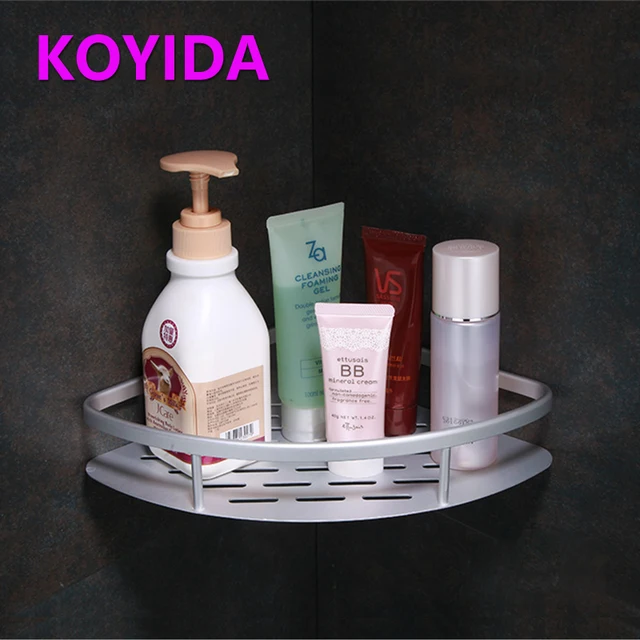 Koyida E Aluminum Bathroom Accessories Bolt Shower Corner Shelf Koyida E Aluminum Bathroom Accessories Bolt Shower Corner Shelf Silver Single Tier Metal Wall Shelves Storage