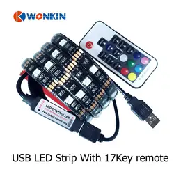 5050 Светодиодные ленты Light Гибкая USB 1 м 2 м DC5V ТВ фонового освещения RGB Светодиодные ленты IP20 IP65 Водонепроницаемый украшения