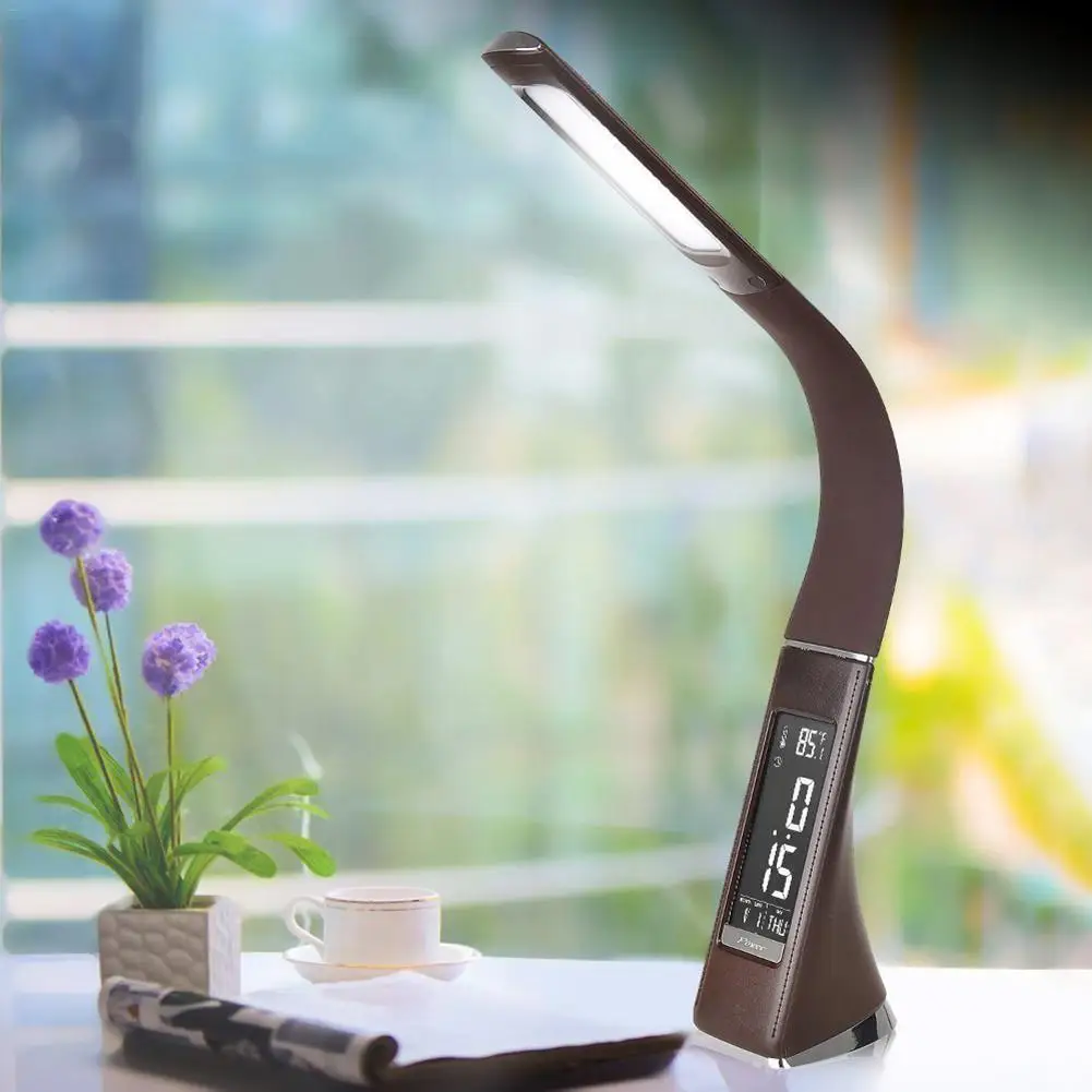 

LED eye protection desk lamp office dimming table lamp USB night light with alarm clock calendar LCD monitor eye table lamp