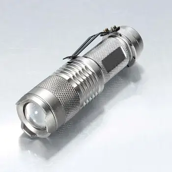 

1200lm Q5 LED Mini Zoomable Flashlight Torch Lamp 14500 AA Light Silver