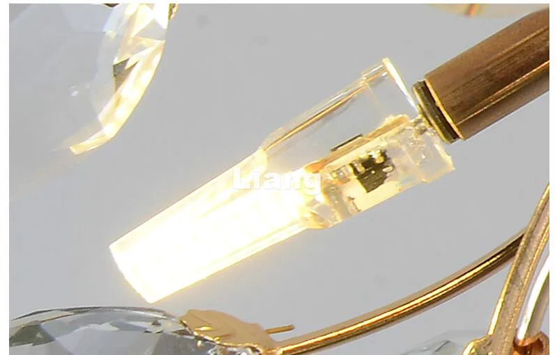 Золотой цвет, современный G4 Хрустальный потолочный светильник, хрустальный светильник для спальни, светильник для дома, Креативный светодиодный потолочный светильник