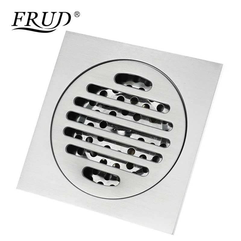 

Frud Modern Brushed Floor Drain Hair Catcher Waste Water Bathroom Shower Drainage 100 x 100mm Shower Bathroom Drain Cover Y38105