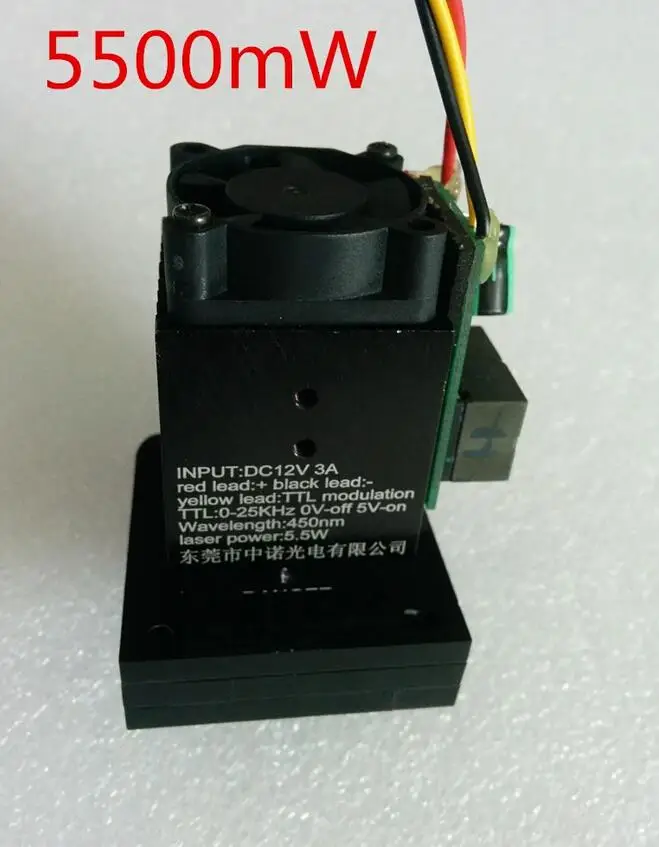 

1pcs 5500mW Blue Laser Head Module , 450 Nm DIY Laser Machine Parts Laser Diode Laser Tube Tested