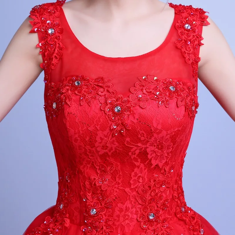 Красный, белый,, Королевский поезд, романтическая Роскошная свадебная одежда с хвостом, сексуальное винтажное свадебное платье с высоким кружевом Y608