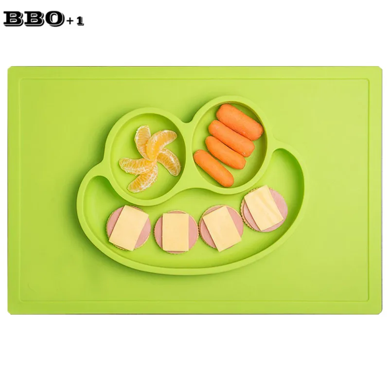 Baby Silicone Plate Mat Silicone Suction Tray Non slip Mini Mat Children Kids Meal Fruits Tray