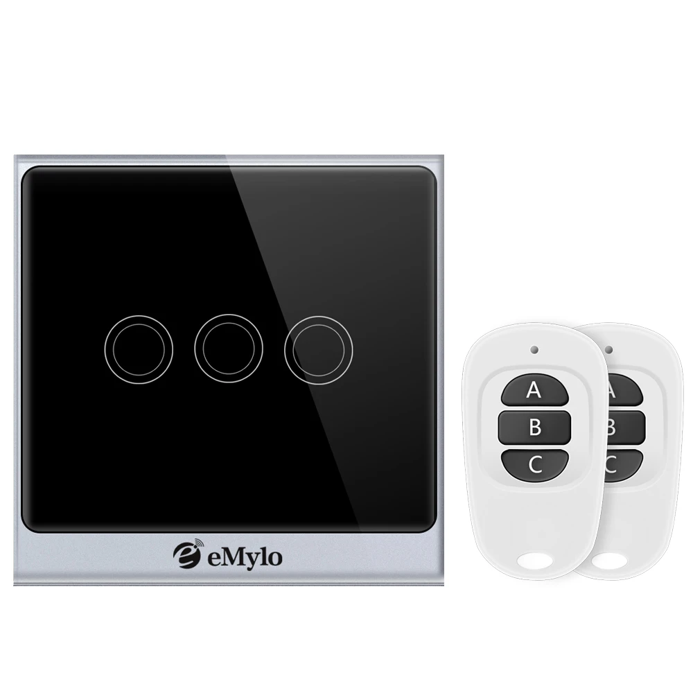 EMylo Smart Touch настенный светильник Переключатель 220V 3Ch Wi Fi RF сенсорный Управление