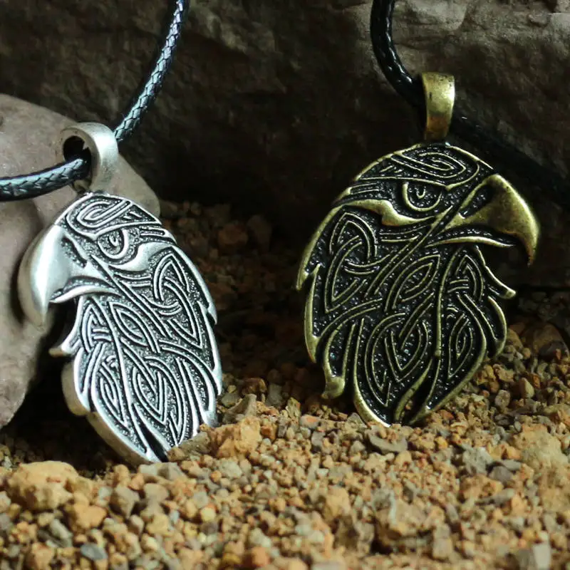 Eagle Pendant Ornament Ethnic Predatory Bird Amulet Knot.Bronze.Sterling Oxidized eagle necklace animal (4)