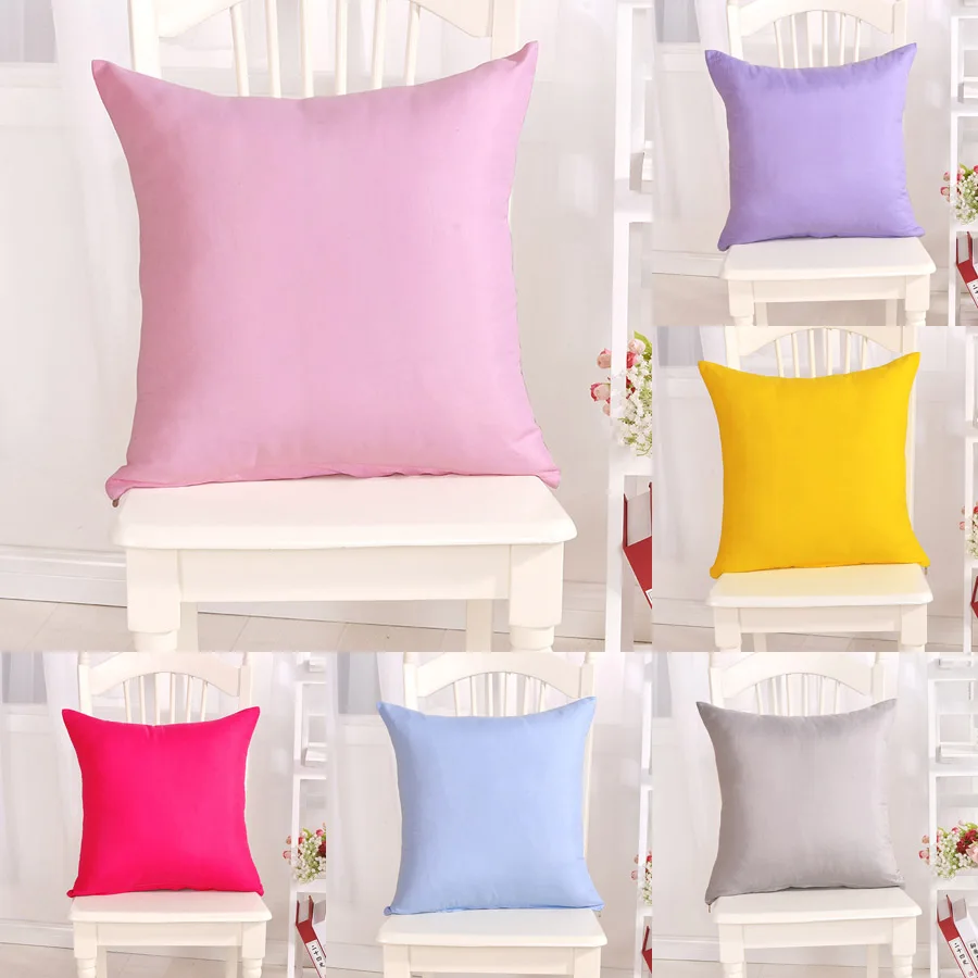 

YWZN Colorful Cushion Cover Simple Candy Color Throw Pillow Case For Sofa Solid Color Cushion Cover Home Decorative Pillowcase