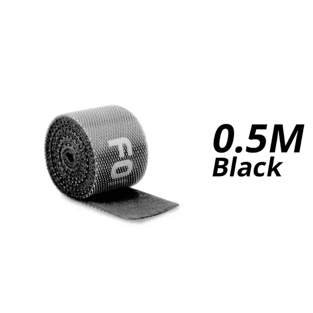 FONKEN USB Cable Winder Cable Organizer Ties Mouse Wire Earphone Holder PC Cord Free Cut Cable Management Hoop Tape Protector 0.5m Black Velcro