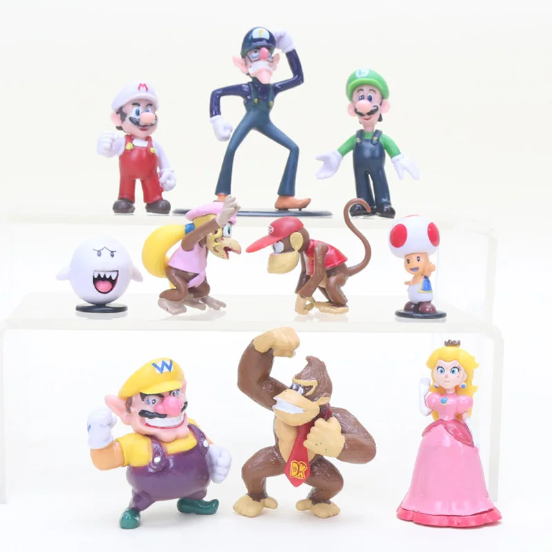 Набор фигурок Super Mario Bros Луиджи Варио валуиджи Ослик Конг жаба в форме персика