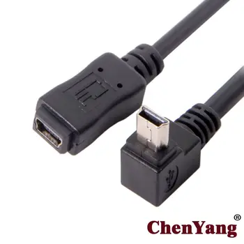 

10pcs/lot mini usb 5p Female to GPS Mini USB 5P 90D up direct angled male extension cable