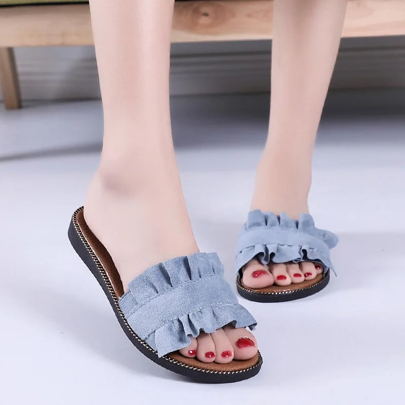 

DAFENP Women Slippers Flat Woman shoes Summer Beach Slip On Slides Flip Flops Sandals Fashion Slippers Home Women Shoes