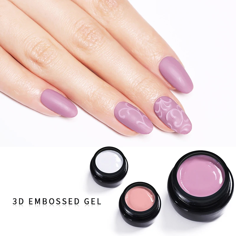 

LILYCUTE 5ml 3D Embossed Gel Paste Nail Polish Red Black Silver Mixed Color Gel Soak Off UV LED Nail Art Gel Varnish
