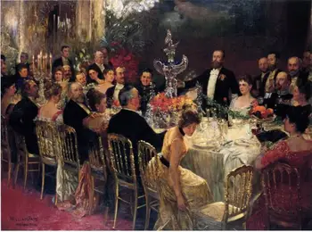 

free shipping home wall art decoration picture classical court figure palace dinner canvas prints oil painting printed on canvas