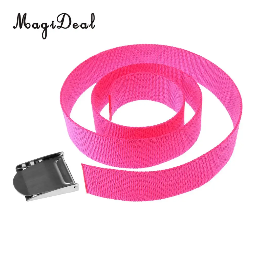 MagiDeal Pink 5cm 1.5m Scuba Diving Weight Belt Webbing with Stainless Steel Buckle SCUBA Snorkeling Swimming Diving Access