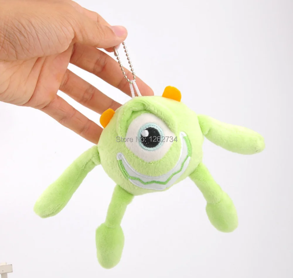 10/Lot Mike Wazowski 10CM Pendant Soft Best Gifts Plush Keychain Doll