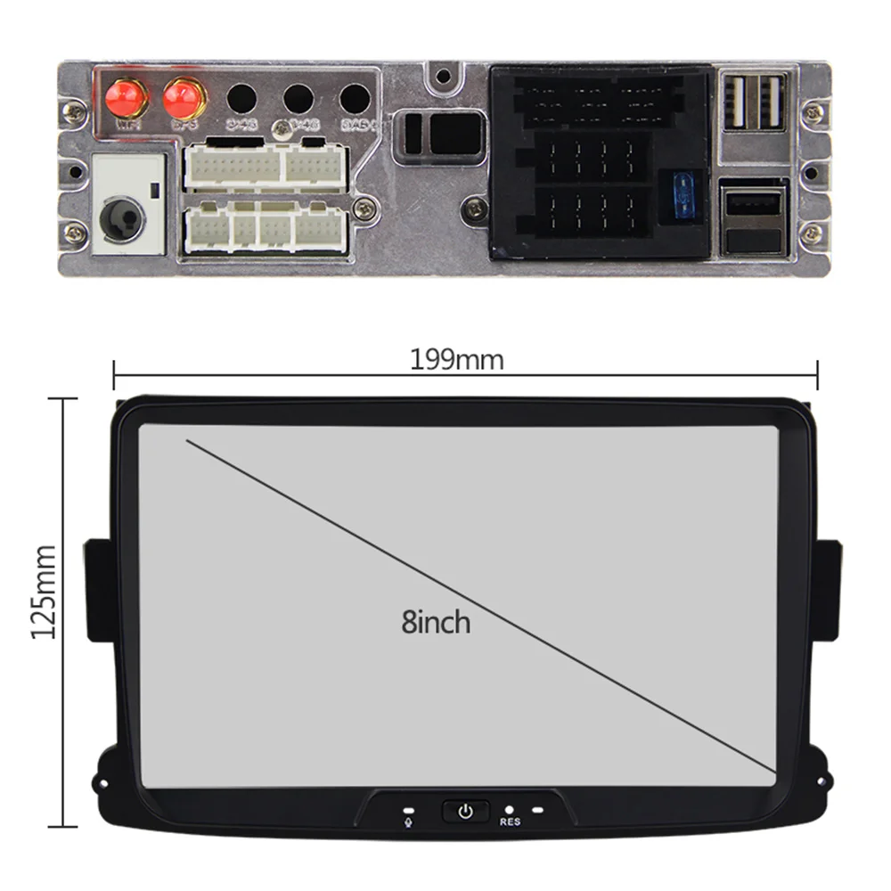 Eunavi 1 Din 8 ''Android 8,1 Автомобильный gps Navi Радио стерео для Dacia/Sandero/Duster/Renault/Captur/Lada/Xray 2 Logan 2G ram wifi USB